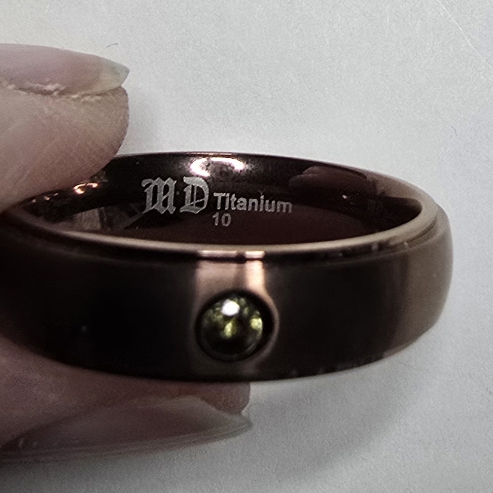 Sophisticated Brown Titanium Men's Ring